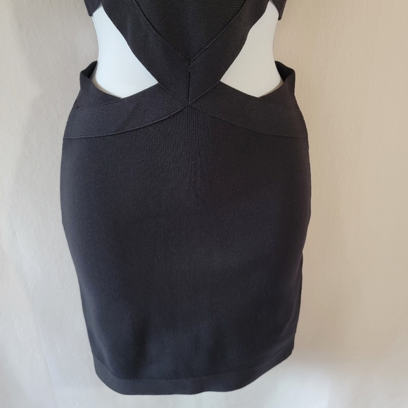 NBD x REVOLVE My Confession Bodycon Dress Sz XS Black Cut-Out Mini Coquette Girl - Picture 5 of 12